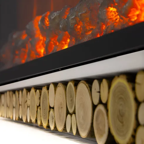 Camino Elettrico da Terra Bianco 1500W con Fiamma Regolabile Classico