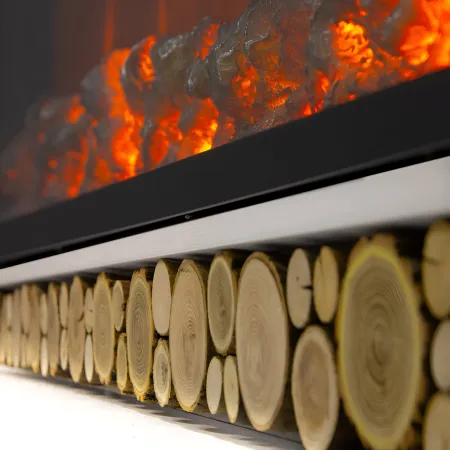 Camino Elettrico da Terra Bianco 1500W con Fiamma Regolabile Classico