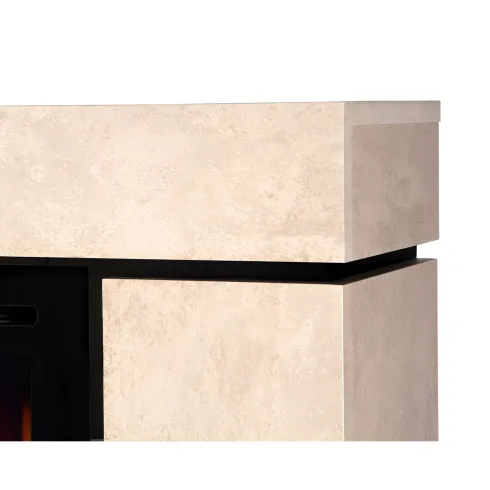 Camino Elettrico Effetto Pietra 1500W Beige con Cristalli da Interno
