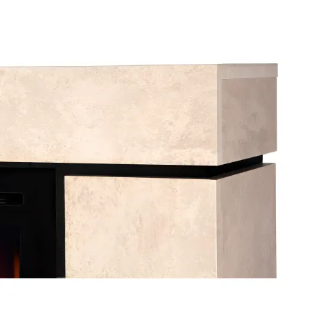 Camino Elettrico Effetto Pietra 1500W Beige con Cristalli da Interno