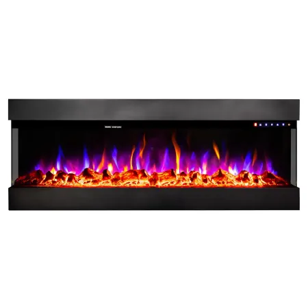 Camino Elettrico Bianco 1500W 181x43x60 con Fiamma 3D e Termostato