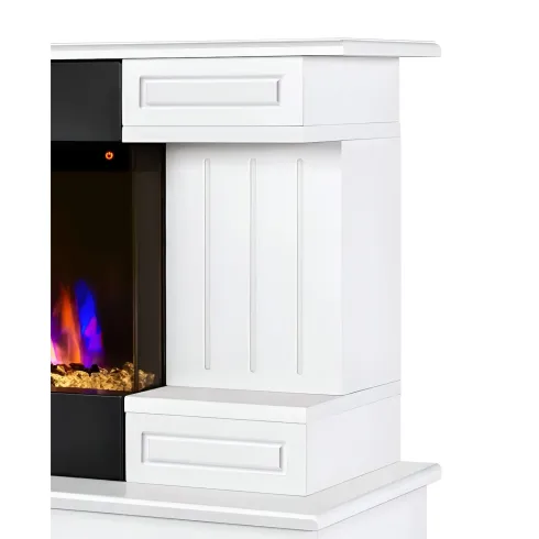 Camino Elettrico Bianco 1500W 181x43x60 con Fiamma 3D e Termostato