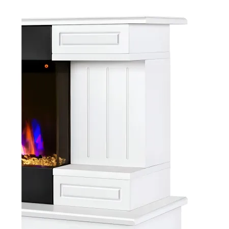Camino Elettrico Bianco 1500W 181x43x60 con Fiamma 3D e Termostato
