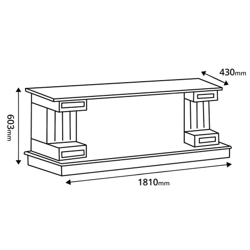 Camino Elettrico Bianco 1500W 181x43x60 con Fiamma 3D e Termostato