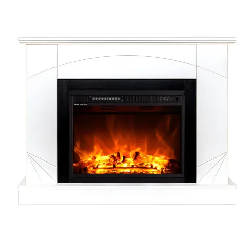 Camino Elettrico con Mantello Bianco con LED Effetto Fiamma 1500W