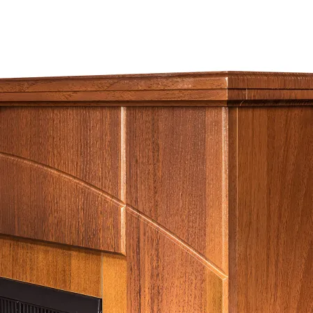 Camino Elettrico con Mantello Legno Noce 1500W Fiamma LED 3 Colori