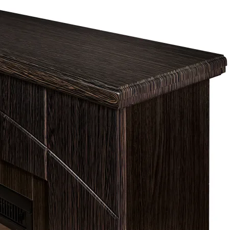 Camino Elettrico con Mantello Legno Scuro 1500W Fiamma LED 3 Colori