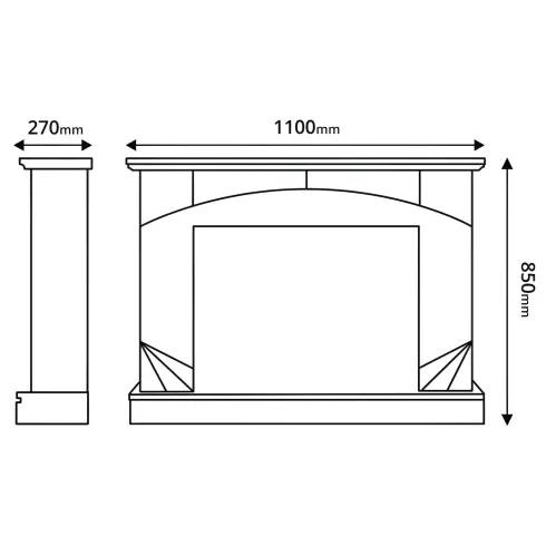 Camino Elettrico con Mantello Legno Scuro 1500W Fiamma LED 3 Colori