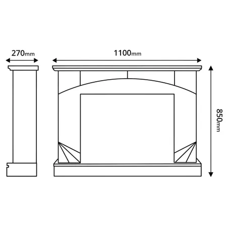 Camino Elettrico con Mantello Legno Scuro 1500W Fiamma LED 3 Colori