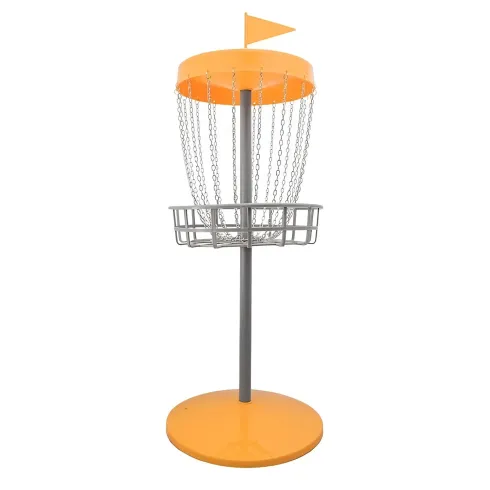 Set Disc Golf con Canestro e Dischi da Giardino Arancione Portatile
