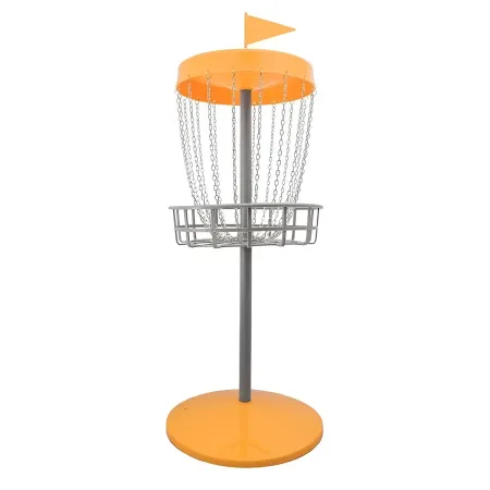 Set Disc Golf con Canestro e Dischi da Giardino Arancione Portatile
