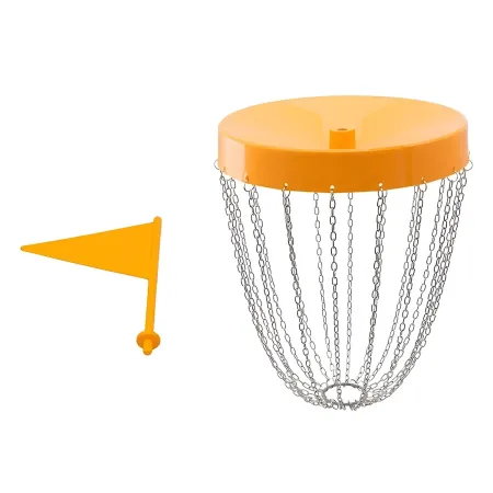Set Disc Golf con Canestro e Dischi da Giardino Arancione Portatile