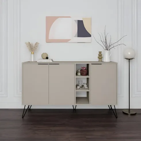 Madia Moderna 3 Ante da Soggiorno Credenza con Vani Cashmere
