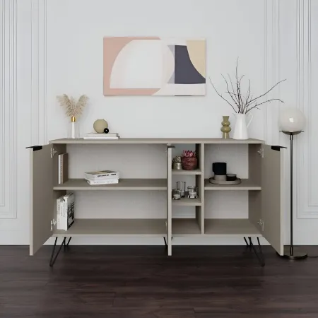 Madia Moderna 3 Ante da Soggiorno Credenza con Vani Cashmere