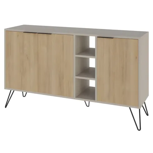 Madia Moderna 3 Ante Credenza da Soggiorno con Vani Rovere