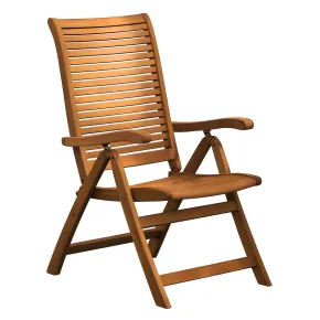 Outlet Sedia Pieghevole da Giardino in Legno Balau con Braccioli Classica