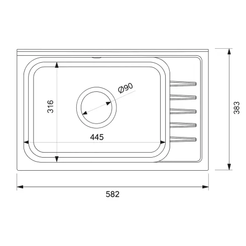 Mobile Lavatoio PVC 58x38 cm con Vasca 2 Ante con Kit Scarico Autopulente