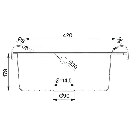Mobile Lavatoio PVC 58x38 cm con Vasca 2 Ante con Kit Scarico Autopulente