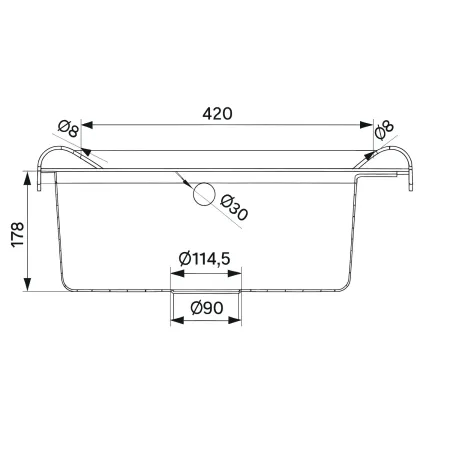 Mobile Lavatoio PVC 58x38 cm con Vasca 2 Ante con Kit Scarico Autopulente