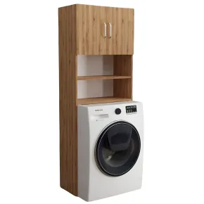 Mobile Coprilavatrice Rovere con Ripiani e 2 Ante da Interno 64x20x180 cm