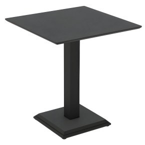 Tavolo Quadrato Nero Ossido 68x68 cm da Soggiorno Moderno Gambe Metallo