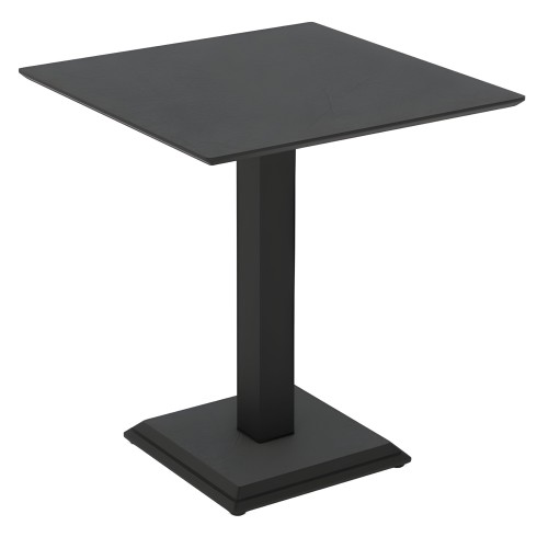 Tavolo Quadrato Nero Ossido 68x68 cm da Soggiorno Moderno Gambe Metallo