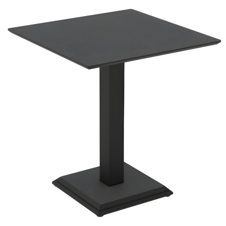 Tavolo Quadrato Nero Ossido 68x68 cm da Soggiorno Moderno Gambe Metallo