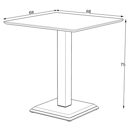 Tavolo Quadrato Nero Ossido 68x68 cm da Soggiorno Moderno Gambe Metallo