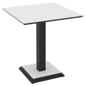 Tavolo Quadrato Bianco Frassinato 68x68 cm da Pranzo Moderno Gambe Metallo