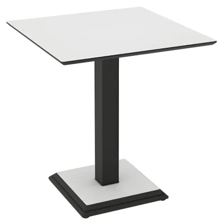 Tavolo Quadrato Bianco Frassinato 68x68 cm da Pranzo Moderno Gambe Metallo