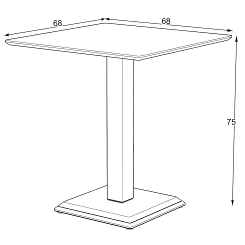 Tavolo Quadrato Bianco Frassinato 68x68 cm da Pranzo Moderno Gambe Metallo