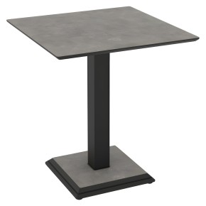 Tavolo Quadrato Grigio Cemento 68x68 cm da Pranzo Moderno Gambe Metallo
