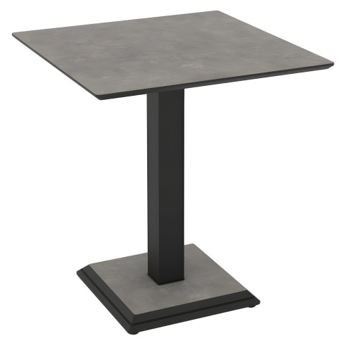 Tavolo Quadrato Grigio Cemento 68x68 cm da Pranzo Moderno Gambe Metallo