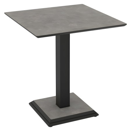 Tavolo Quadrato Grigio Cemento 68x68 cm da Pranzo Moderno Gambe Metallo