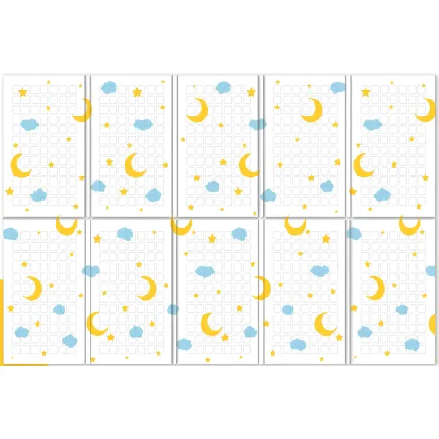 Tappeto Pieghevole per Bambini Doppia Grafica Animali Notte per Cameretta