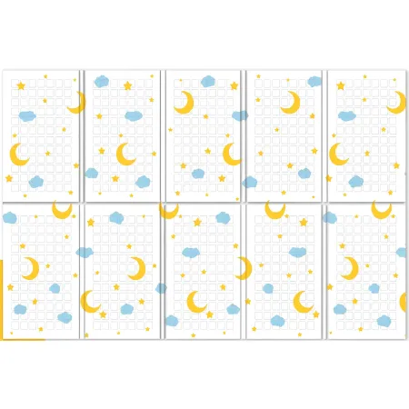 Tappeto Pieghevole per Bambini Doppia Grafica Luna Safari per Cameretta