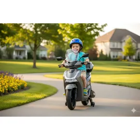 Moto Elettrica per Bambini 12V Scooter Grigio Honda SH125 2