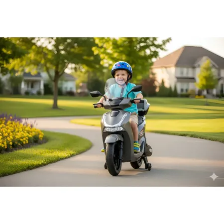 Moto Elettrica per Bambini 12V Scooter Grigio Honda SH125