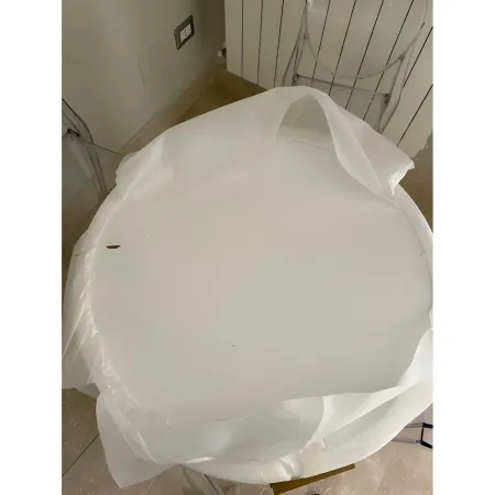 Tavolo da Salotto Tondo Bianco con Base in metallo 90 x 73 cm