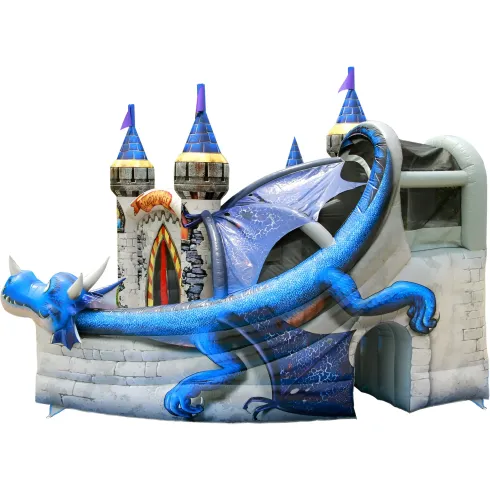 Castello Gonfiabile per Bambini Drago con Scivolo Professionale