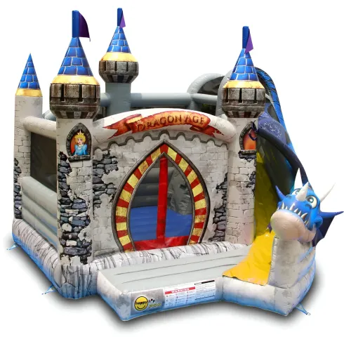 Castello Gonfiabile per Bambini Drago con Scivolo Professionale
