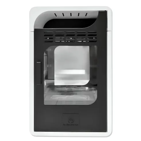 Stufa a Bioetanolo Ventilata 3 kW a Pavimento Bruciatore 1,5 lt Bianco