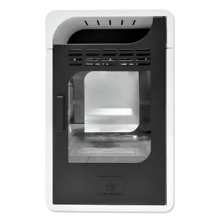 Stufa a Bioetanolo Ventilata 3 kW a Pavimento Bruciatore 1,5 lt Bianco