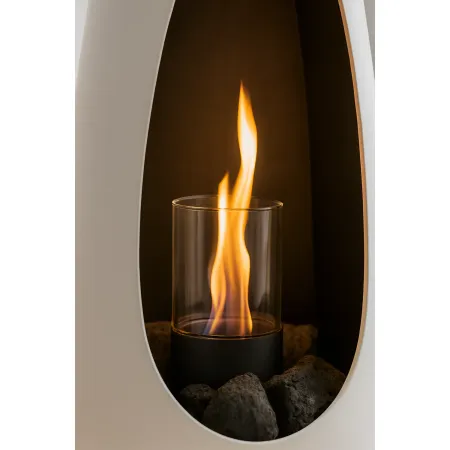 Stufa a Bioetanolo Conica Statica 3 kW Bruciatore Rotondo Bianco