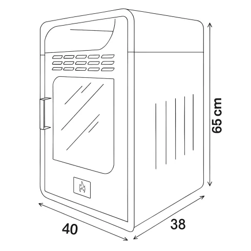 Stufa a Bioetanolo Ventilata 3 kW a Pavimento Bruciatore 1,5 lt Nero