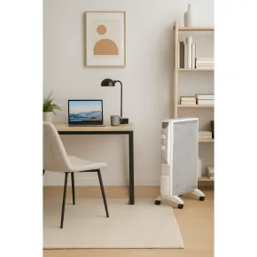 Radiatore Elettrico Potenza Regolabile 1000-1500 W Pannello in Mica Bianco 2