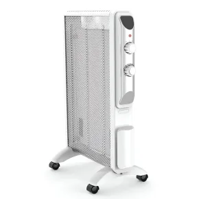 Radiatore Elettrico Potenza Regolabile 1000-1500 W Pannello in Mica Bianco