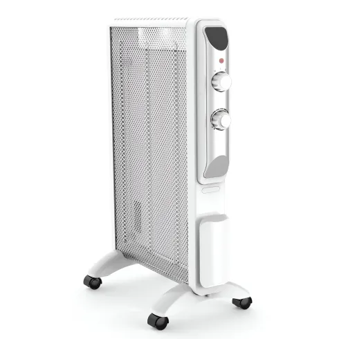 Radiatore Elettrico Potenza Regolabile 1000-1500 W Pannello in Mica Bianco