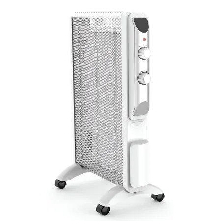 Radiatore Elettrico Potenza Regolabile 1000-1500 W Pannello in Mica Bianco