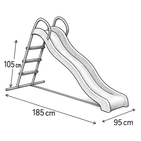 Scivolo per Bambini in Acciaio da Giardino Verde 95x185x105 cm